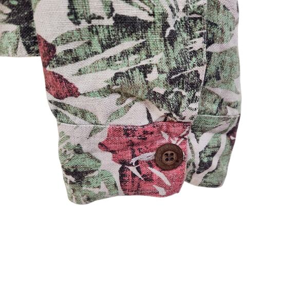 Charter Club Linen Floral Shirt Jacket Button Front Tropical Muticolor Size XL - Picture 5 of 9
